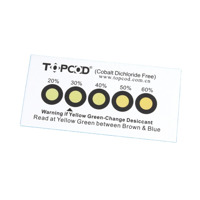 হলুদ থেকে সবুজ কোবাল্ট ফ্রি হ্যালোজেন ফ্রি আর্দ্রতা নির্দেশক কার্ড